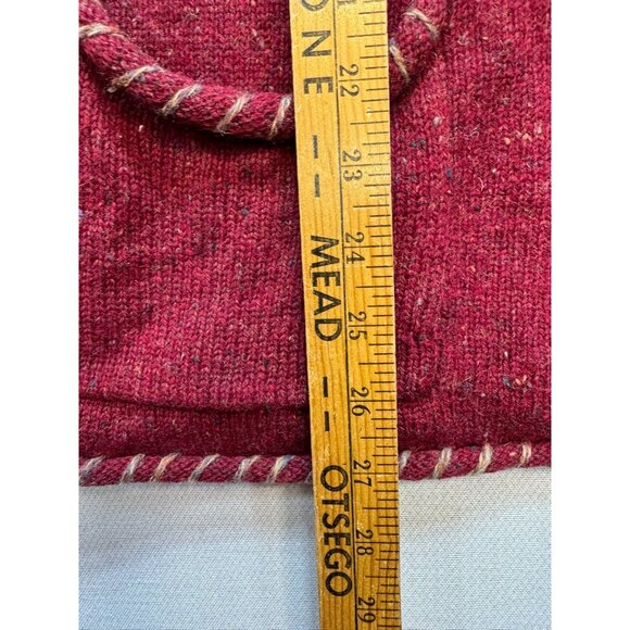 Woolrich Womens Wool Sweater L Ruby 100% Wool Long Sleeve Two Front Pockets - Picture 6 of 12